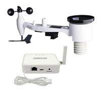 ECOWITT GW3002 Estación Meteorológica Profesional, 7 en 1 Wireless Solar powered Weather Array WS69 + Estación Meteorológica de Interior 3 en 1 WiFi/Cable GW3000 con Puerto para Tarjeta SD