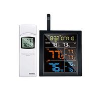 ECOWITT WN1820 consola digital para estación meteorológica inalámbrica con sensor exterior, 8 canales, sensores de temperatura/humedad/barómetro incorporados, pantalla LCD en color de 4,9 pulgadas