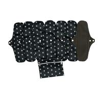 Ecowoman | Compresas reutilizables ecológicas para menstruación con bolsa de almacenamiento impermeable | Súper absorbentes | Set de compresas de tela lavables (X-Large, 7, unidad)