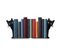 Ecqizer Sujetalibros de Metal con diseño de Gato Mirando para estantes, estanterías, Objetos Decorativos, hogar, Oficina, Escritorio, estantería, decoración para Amantes de los Gatos, Regalos para