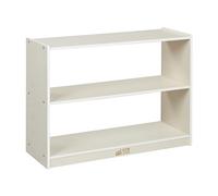 ECR4Kids Armario de almacenamiento móvil de 2 estantes, muebles de aula, color blanco lavado
