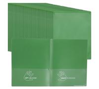 ECR4Kids MessageStor - Carpeta de comunicación de 2 bolsillos para padres y profesores, carpeta de plástico flexible con bolsillos, papel tamaño carta, juego de 36 piezas, verde