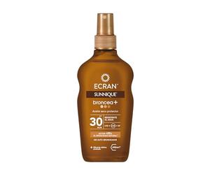 Ecran Sunnique - Aceite Solar Bronce FPS30 Activa el Bronceado 200ml | La tecnología PureBronze activa la melanina hasta un 55% para broncearte más rápido sin autobronceador