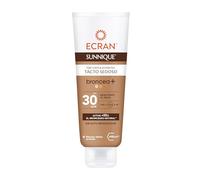 Ecran Sunnique - Gel Crema Protector Solar Bronce FPS 30, Protección Alta UVB + UVA e IR-A, Activa el Bronceado Natural, Sin Autobronceador, con Tecnología PureBronze, Resistente al Agua - 250 ml