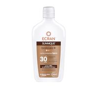 Ecran Sunnique Leche Protectora Solar Bronceador FPS 30, Alta Protección UVB + UVA e IR-A, Activa el Bronceado Natural, Sin Autobronceador, con Tecnología PureBronze, Resistente al Agua - 370 ml