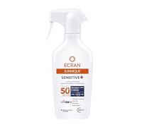 Ecran Sunnique - Leche Protectora Solar SPF 50+ Sensitive en Spray, Protección muy Alta UVA, UVB y IR-A, Antialergias Solares, Resistente al Agua, Pieles Muy Claras e Intolerantes al Sol - 270 ml