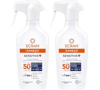 Ecran Sunnique - Leche Protectora Solar SPF 50+ Sensitive en Spray, Protección muy Alta UVA, UVB y IR-A, Antialergias Solares, Resistente al Agua, Pieles Muy Claras e Intolerantes al Sol - 270 ml