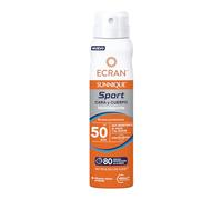 Ecran Sunnique Sport Bruma Protectora Rostro y Cuerpo SPF 50 - Muy Resistente al Agua y Sudor - Protección Invisible 2 en 1 - 75 ml