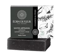 Écrin de Fleur - Jabón de Carbón y Cedro para Hombre, Certificado COSMOS Organic y Nature et Progrès, Artesanal en Frío, Fabricado en Francia, 90g