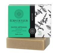 Écrin de Fleur - Jabón de Menta Orgánico para Hombre, Certificado COSMOS y Nature et Progrès, Proceso Frío, Artesanal en Francia, Menta y Cítricos, 90g