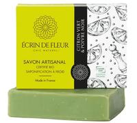 Écrin de Fleur - Pastilla de Jabón Artesano Ecológico de Lima y Pimienta Negra Mezcla vigorizante de cítricos refrescantes y calor picante, estimula y despierta cuerpo y alma, 1x90g