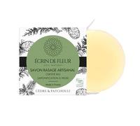 Écrin de Fleur - Pastilla de jabón de afeitar ecológica para hombres, aroma natural de cedro, sin productos químicos, sin aceite de palma, 1x55g