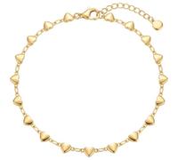 Ecripe Tobillera chapada en oro de 18 quilates para mujer, pulsera de tobillo ajustable con cuentas de playa, regalos para niñas, One Size, Cobre, Sin piedra preciosa