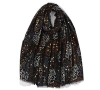 Ecroon Bufanda Fular De Flores calientes de invierno Bufandas De Algodón de Lino Pañuelo cuello Estola Mujer Chales Estolas Pashmina