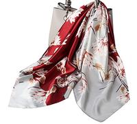 Ecroon Bufanda Mujer Estolas y Fulares Panuelos para la cabeza Panuelo Turbante Cuadrado Bufandas Seda Chiffon Pañuelo