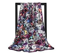 Ecroon Bufandas para mujer Estolas y Fulares Panuelos para la cabeza Panuelo Mujers Turbante Cuadrado Bufanda Seda Sensacion