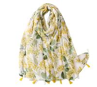 Ecroon Ligero Bufanda Fular De Mujer Flores calientes de invierno Bufandas De Algodón de Lino Pañuelo cuello Estola Mantón