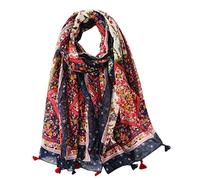 Ecroon Ligero Bufanda Fular De Mujer Flores calientes de invierno Bufandas De Algodón de Lino Pañuelo cuello Estola Mantón