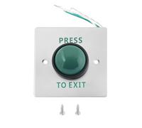 ECSiNG 1 Botón Pulsador para Salir Interruptor Pulsador para Salir Color Verde Acabado de Acero Inoxidable Cepillado Botón de Puerta con Tornillos para Cerradura de Control de Acceso
