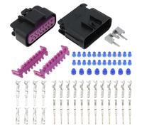 ECSiNG 1 Juego de Conectores Macho Y Hembra 16 Pines GT150 GT280 15326269 12191819 Enchufe Eléctrico Impermeable de 16 Vías con Sello de Terminales