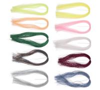 ECSiNG 10 Paquetes de Materiales para Atar Moscas Crystal Flash Materiales para Hacer Moscas de Pesca Kit de Atado de Anzuelos en Espiral para Pesca Al Aire Libre en 10 Colores