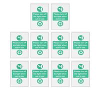 ECSiNG 10 pegatinas de advertencia autoadhesivas de PVC de 150 mm x 100 mm. Apaga la luz cuando no esté en uso para advertencia e instrucciones (idioma español no garantizado)