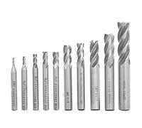 ECSiNG 10 unids HSS 4-flauta mango recto Fresa Kit 2/3/4/5/6/7/8/9/10/12mm Dia 6mm 8mm 10mm 12mm Mango para Madera Aluminio Acero Titanio