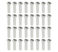 ECSiNG 100 Boquillas para Radios de Bicicleta Aptas para Radios de 14 G/2 Mm de Diámetro Accesorios Repuesto Acero Plateado para Bicicleta de Montaña Y Carretera de 16mm Largo