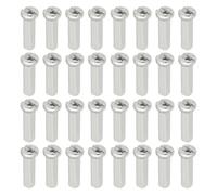 ECSiNG 100 Boquillas para Radios de Bicicleta Aptas para Radios de 14 G/2 Mm de Diámetro Accesorios Repuesto de Acero Plateado para Bicicletas de Montaña Y Carretera 14mm Largo