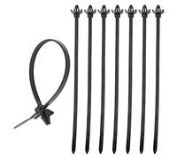 ECSiNG 100 unids montaje de empuje alado chasis bridas para hogar industria de la construcción industria electrónica auto cable alambre nylon negro 200x4.8mm ajuste agujero diámetro 4mm-6mm