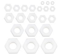 ECSiNG 105 piezas M2 M3 M4 M5 M6 M8 M10 Tuercas hexagonales de nailon 66 DIN 934 Tuercas hexagonales de nailon Tornillos hexagonales Tuercas hexa