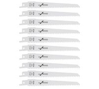ECSiNG 10Pcs Hojas de Sierra S611D con Vástago de 1/2 Pulgada Hoja de Sierra Sable de 150mm 6TPI HCS Hojas de Sierra Alternativa Compatible con Bosch Compatible con Dewalt Compatible con Makita