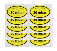 ECSiNG 10x PVC Pegatinas de Presión de Funcionamiento de 9,2x5,8cm Pegatinas para Sistemas de Gas Licuado Utilizadas de Presión para Marcar La Presión de Trabajo Sistema de Gas Versión en Inglés