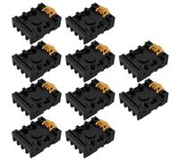 ECSiNG 10x Zócalo de Base de Relé de Potencia de 8 Pines Zócalo de Base de Relé Octal Compatible con MK2P/AH3/ASY/DH48/QX-10F/JTX-2C/ST3PA Conexión de Chapa de Cobre de Relé de Tiempo 40x52x20mm