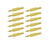 ECSiNG 12 conectores de audio TRS estéreo macho de 3,5 mm y 1/8 pulgadas, tipo 3 polos con cable coaxial de resorte, enchufe adaptador de audio de metal para auriculares
