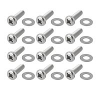 ECSiNG 12 juegos de tornillos de montaje en pared para TV M8 x 30 mm, acero inoxidable con junta M8 x 16 x 1 mm, compatible con Samsung UE40J/48J/55J