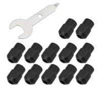 ECSiNG 12 Piezas de Tuerca de Sujeción M8 X 0,75mm para Herramienta Rotativa Portabrocas Eléctrico con Llave Tuerca de Apriete Negro para Taladro Eléctrico Amoladora Eléctrica Longitud 17mm