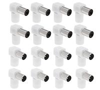 ECSiNG 16 Unids 90 ° Ángulo TV Antena Coaxial Enchufe TV Conector de Antena Acoplamiento Coaxial RF Coaxial Conector Adaptador Accesorios Electrónicos