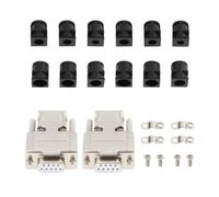 ECSiNG 2 adaptadores de carcasa de metal DB9 RS232 de 9 pines con pines huecos chapados en oro