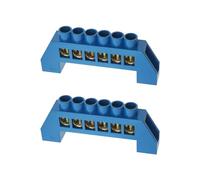 ECSiNG 2 bloques de terminales de puente de 6 agujeros, bloque de terminales de cobre, tira de conectores de equipo eléctrico, bloque de terminales para distribución de energía doméstica industrial