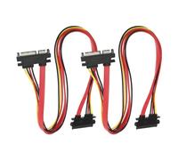 ECSiNG 2 cables de extensión de alimentación de datos SATA macho a hembra de 7+15 de 22 pines para disco duro SATA y unidad óptica SATA, 50 cm