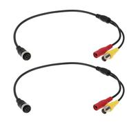 ECSiNG 2 Conectores Hembra de 4 Pines Cable Adaptador de para Cámara de Marcha Atrás de Coche (BNC/CC) de 35 Cm para Radio Y Pantalla de Coche.