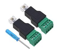 ECSiNG 2 conectores RJ11 de línea telefónica pública a hembra de 4 pines con destornillador de perno RJ11 adaptador de terminal de tornillo accesorios eléctricos de plástico