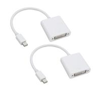 ECSiNG 2 convertidores Mini DP a DVI-D de 20 pines DisplayPort a DVI adaptador de 10,8 Gbps 1 Mbps canal auxiliar bidireccional para Windows Ubuntu blanco