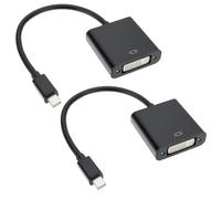 ECSiNG 2 convertidores Mini DP a DVI-D de 20 pines DisplayPort a DVI adaptador de 10,8 Gbps 1 Mbps canal auxiliar bidireccional para Windows Ubuntu negro