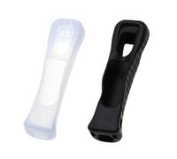 ECSiNG 2 fundas protectoras de silicona para mando a distancia de Nintendo Wii con Motion Plus, color blanco y negro