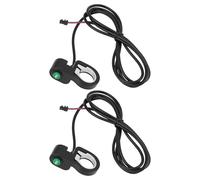 ECSiNG 2 Interruptores de Botón de Bocina para Bicicleta Eléctrica Scooter 2 Pines Conector SM Manillar de 22,5 Mm con Cable de 1,5 M.