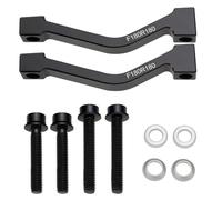 ECSiNG 2 Juegos de Adaptador de Freno de Disco de Bicicleta Soporte de Poste de Bicicleta Adaptador de Freno de Disco de 180 Mm Adaptador de Pinza de Freno con Pernos para Bicicleta de Montaña Negro