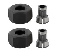 ECSiNG 2 Juegos de Brocas de 1/4 de Pulgada para Fresadora Adaptador de Abrazadera de Tuerca Kit de Mandril para Tallado de Madera.