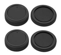 ECSiNG 2 juegos de tapas de cuerpo para lente de tapa trasera compatibles con cámaras Olympus OM Mount Lens de color negro